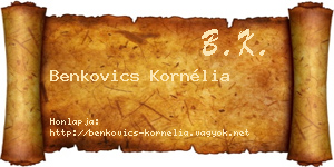 Benkovics Kornélia névjegykártya